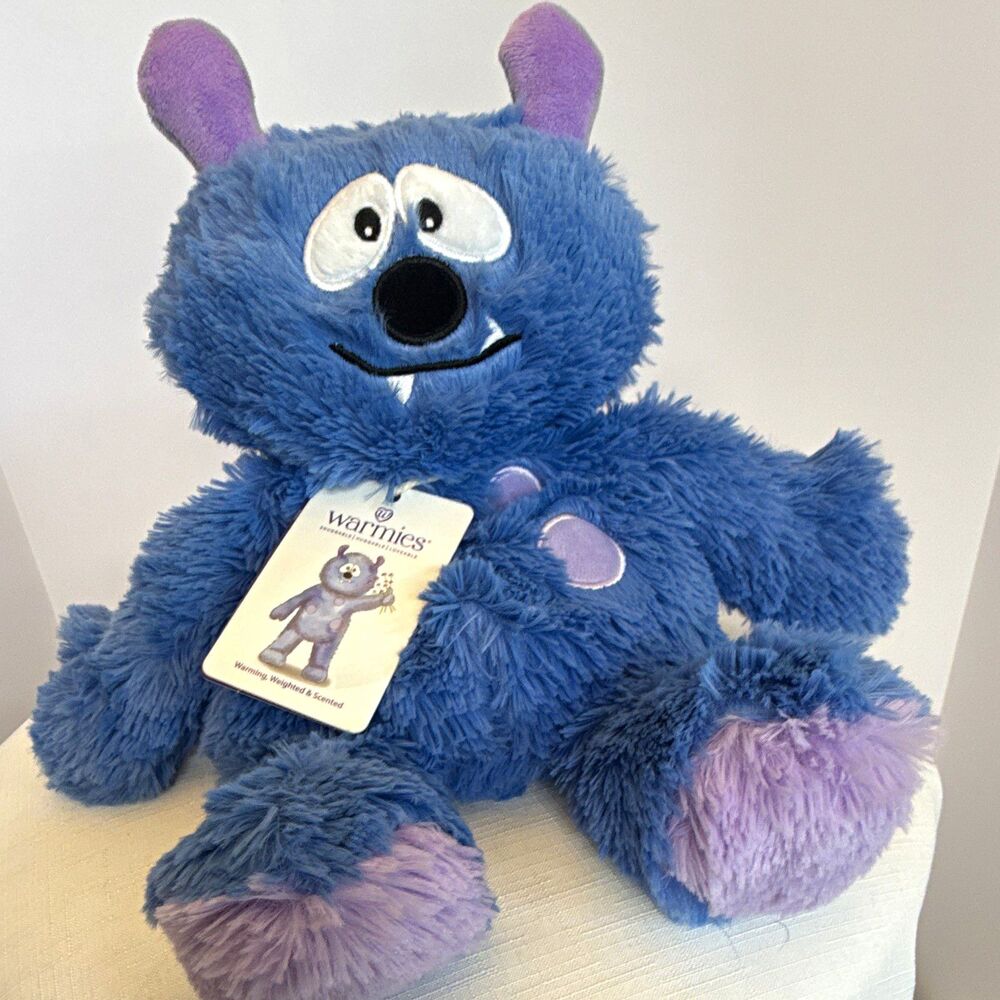 NWT Warmies Blue Monster Microwavable Weighted Plush – Lavender Scented